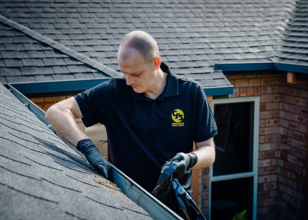 Professional gutter cleaning in Auckland by Connect Property Services. Removing debris, preventing water damage, and improving roof health.